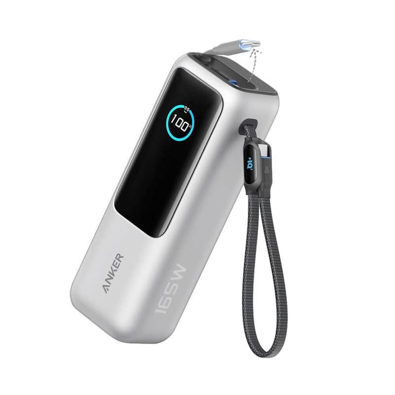 Powerbanka Anker 25000mAh, 165W s kabelem USB-C stříbrná