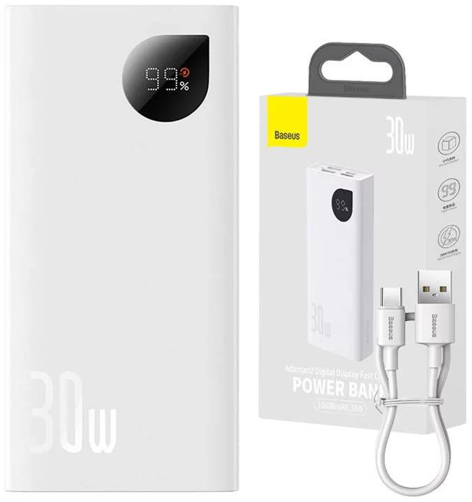 Powerbanka Baseus Adaman2 10000mAh, 30W bílá