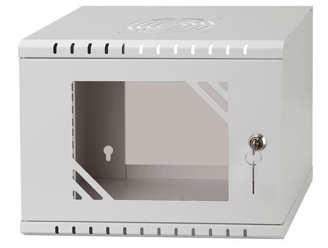 LEXI-Net Basic Rozvaděč nástěnný 10" 4U 300mm, dveře sklo, šedý